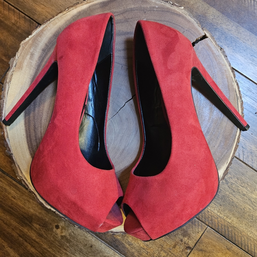 Forever 21 red suede stilettos size 8.5